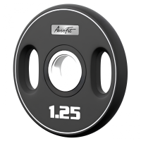 Олимпийский полиуретановый диск 1,25 кг, черный, с 2-мя хватами AeroFit AFPUPLB1.25